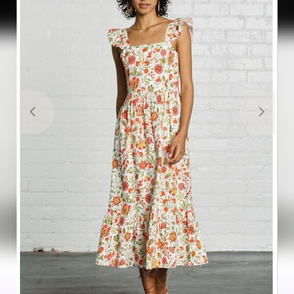 Anthropologie dRA Resa Moroccan Midi Linen Dress